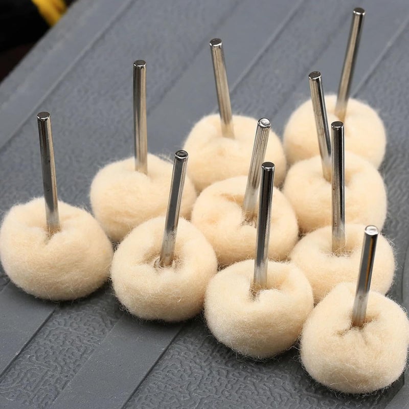 10Pcs Wool Polishing Wheels For Watch Crystal Metal Ceramic Polisher Drill Accessories - Image 3
